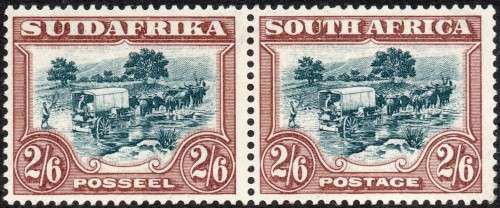 Union of SA -  SACC50ca 2s6d - Slate Greenish-grey and Brown INVERTED W/M -  VLMM -  CV R7000