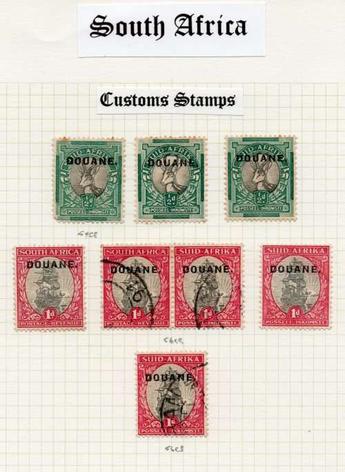 Union of SA : Collection of Custom Stamps (55), Mint/Unused on 4 Album Pages