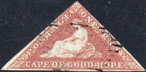 Cape of Good Hope 1853 SACC1 - 1d PALE BRICK-RED - FINE USED - CV R12000