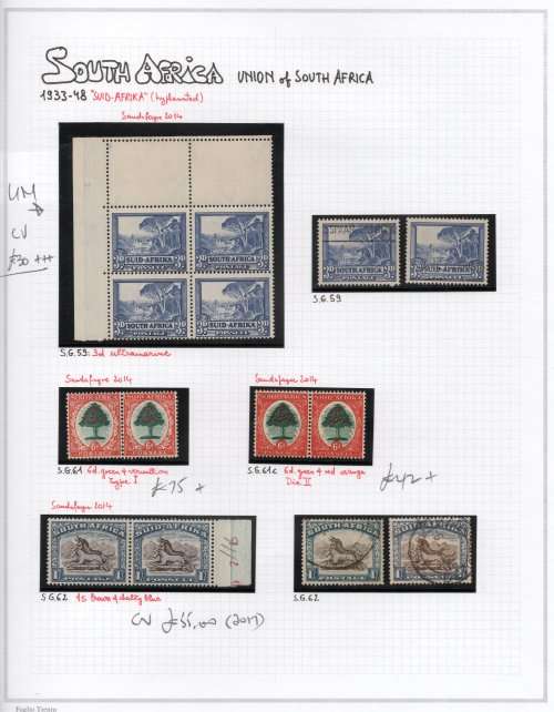 Union Collection on 13 Album Pages - See Scans