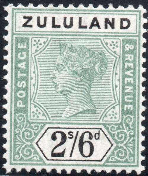 ZULULAND SACC20 2s6d GREEN & BLACK - MM - CV R2300