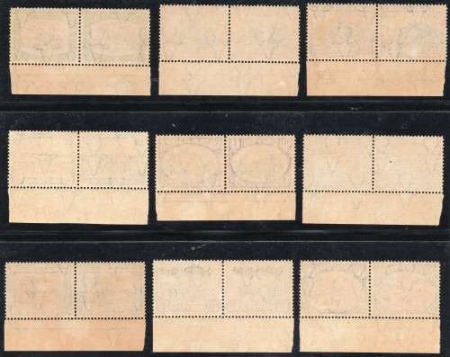 SWA 1931 - COMPLETE SET OF 12 INSCRIPTIONAL PAIRS - PERF UP - VLMM - CV R10995