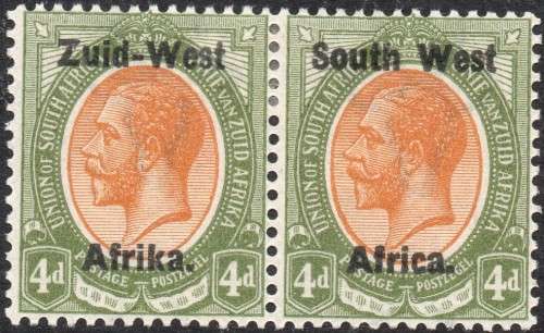 SWA 1923 TYPE I SACC5 4d ORANGE & GREEN PAIR - MM - CV R470