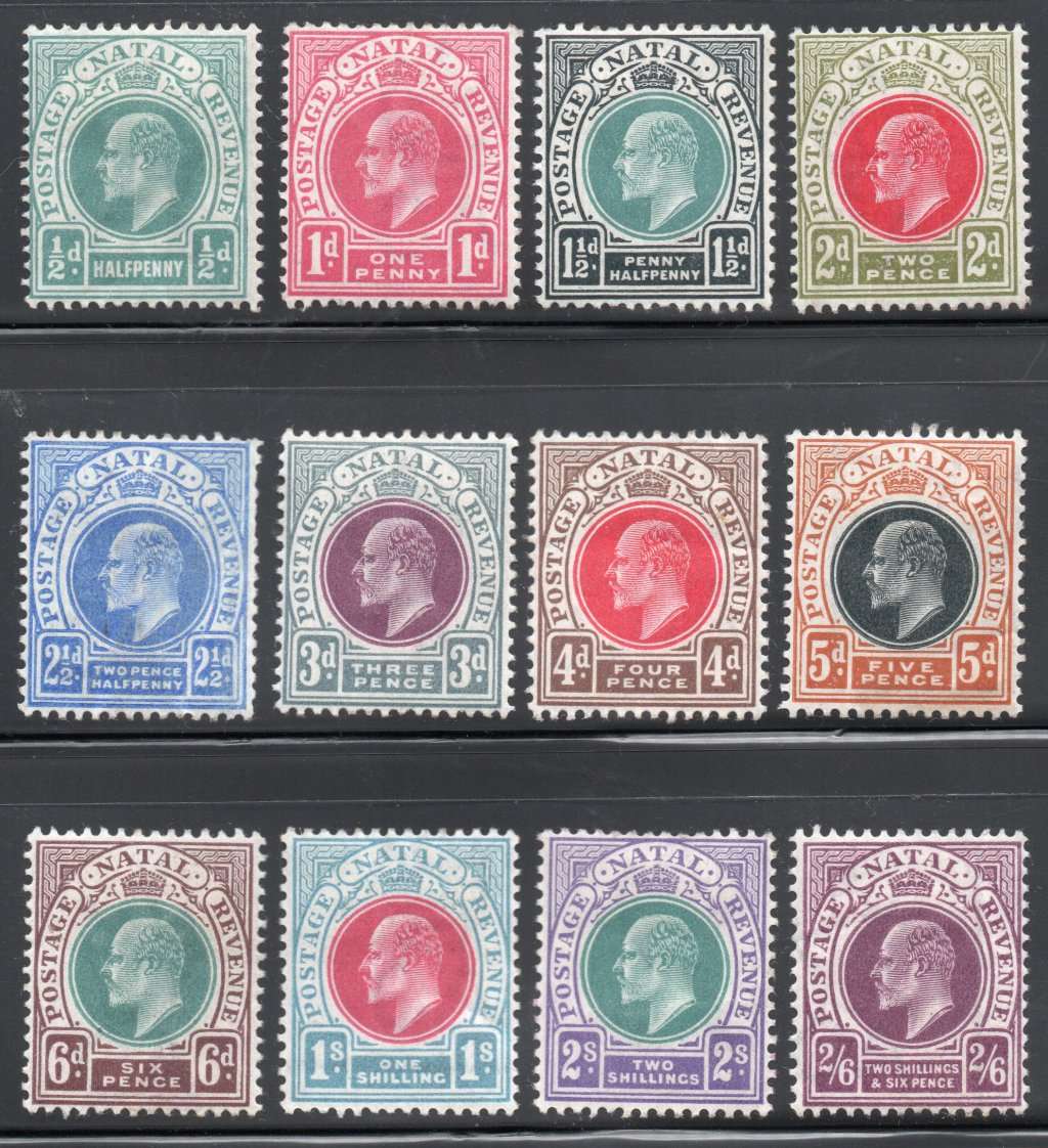 NATAL 1902-3 SACC109-120 : SET TO 2s6s - MOUNTED MINT - SEE SCANS
