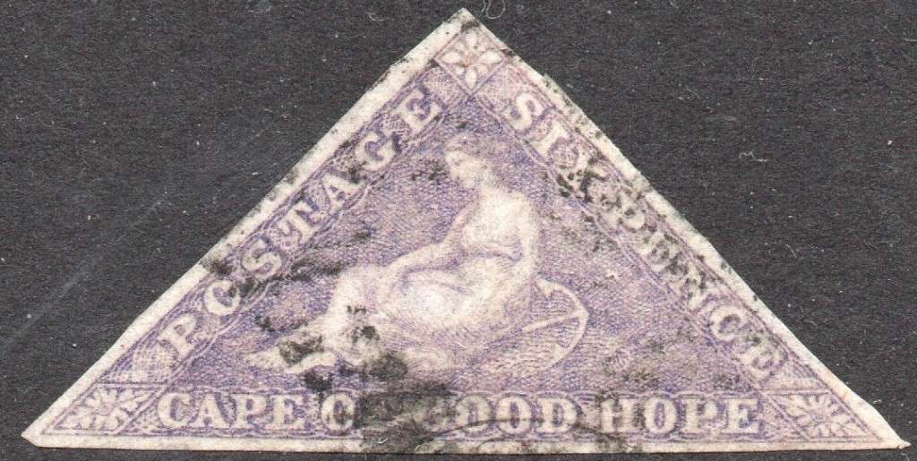 Cape of Good Hope 1858 SACC7b 6d DEEP ROSE LILAC,  VFU CV R15000