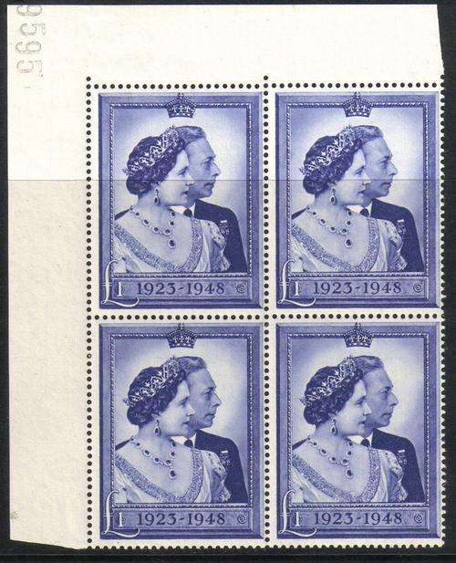 Great Britain KGVI SG138 Unmounted Mint Control Block of Four