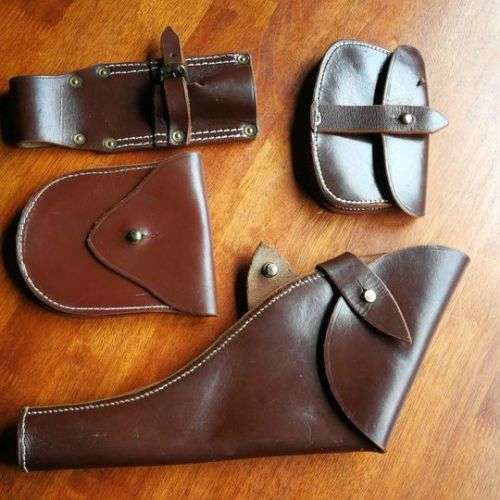 Vintage full leather S.A.P accessories set.