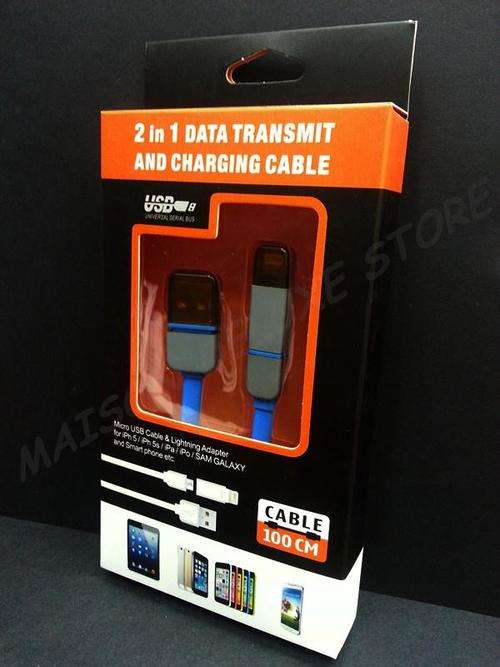 2 In 1 Micro USB & Lightning Data Transmit Charging Combo Cable