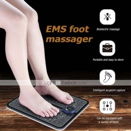 Electric EMS Foot Massage Pad Feet Acupuncture Stimulator