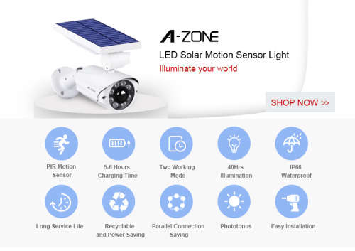 LED Solar Motion Sensor Lamp Outdoor Simulation Dummy Camera Waterproof