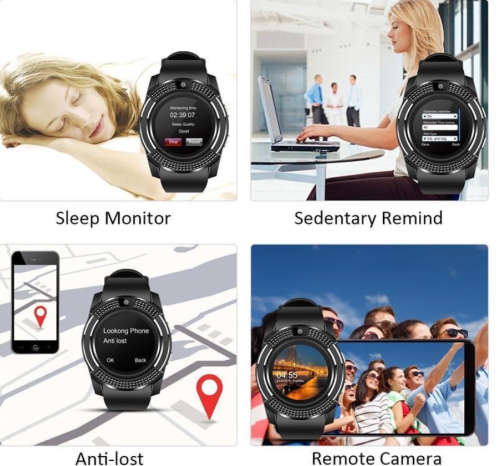 V8 Smart Watch Men Bluetooth Sport Watches Women Ladies Rel gio Smartwatch with Camera Sim Card Slot