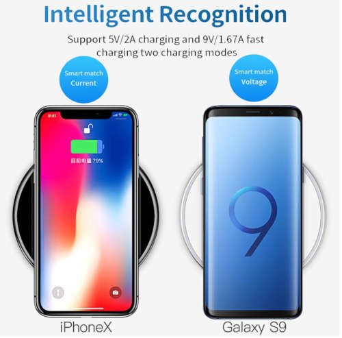 Fast Wireless Charger For Samsung Galaxy S10 S9/S9+ S8 Note 9 USB Qi Charging Pad for iPhone 11 Pro