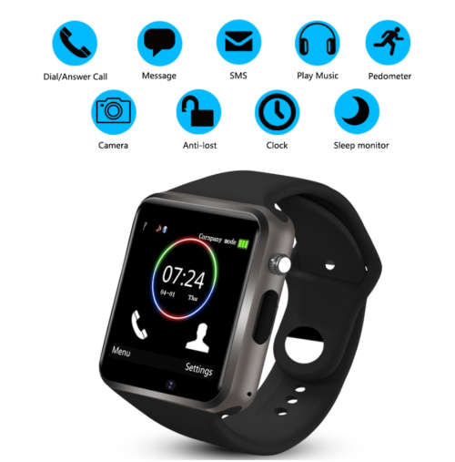 SIM Card Smart Watch Phone A1 Men Women Child Kid Bluetooth Smartwatch 2g GSM Wrist Watches With Cam