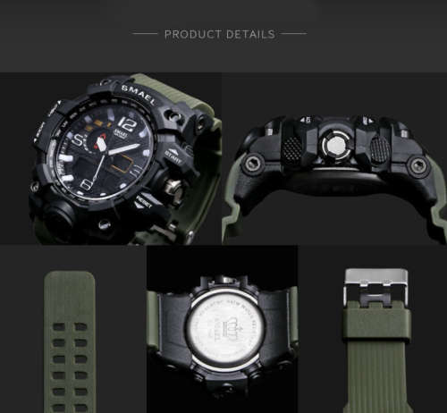 Men Sports Watches Dual Display Analog Digital LED Electronic Quartz Wrist watch