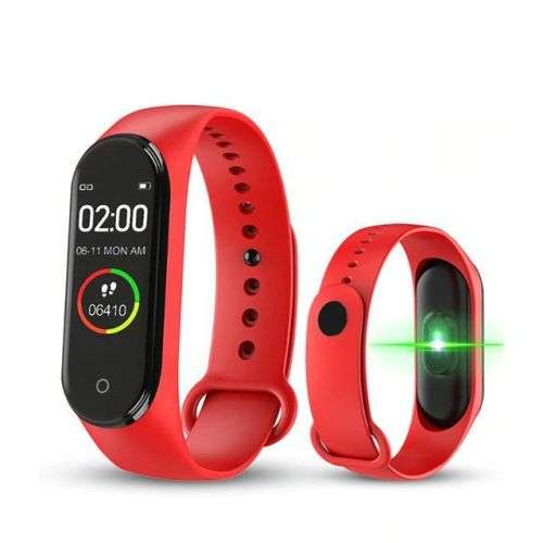 Smart Watch Heart Rate Monitor Tracker Fitness Sports Watch M4 - Red