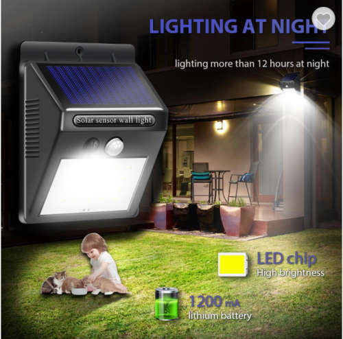 20 LED Waterproof Motion Sensor Solar Garden Light for Outdoor