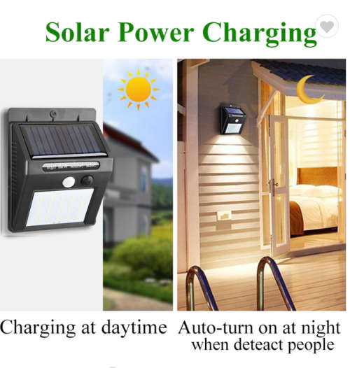 20 LED Waterproof Motion Sensor Solar Garden Light for Outdoor