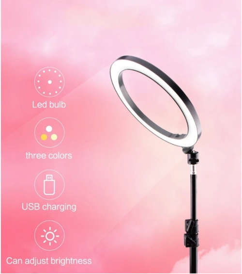 12 inch LED Dimmable ring light with stand for youtube, tiktok, makeup video live phone selfie
