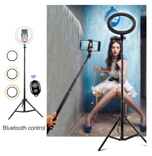 12 inch LED Dimmable ring light with stand for youtube, tiktok, makeup video live phone selfie