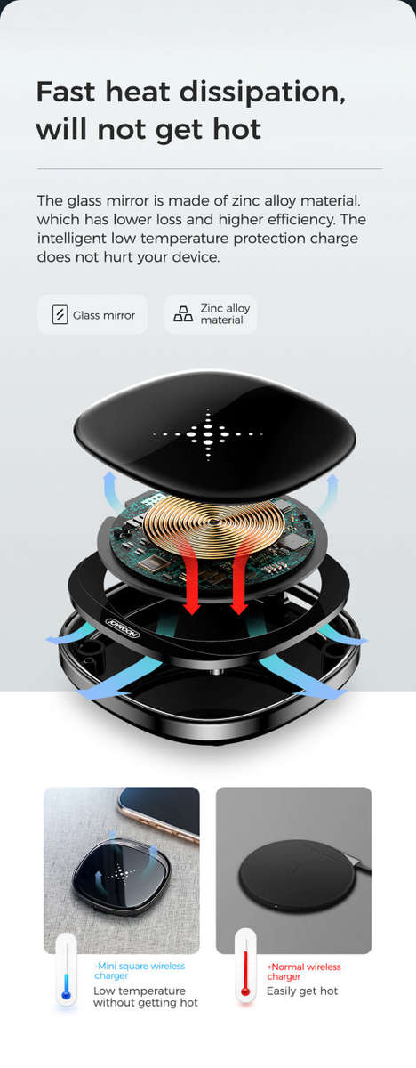 MIni Square Wireless Charger - Red