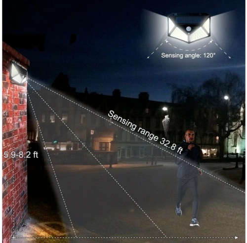 High quality Outdoor Waterproof IP65 100/114 LED Solar Sensor interaction Wall lamp Light