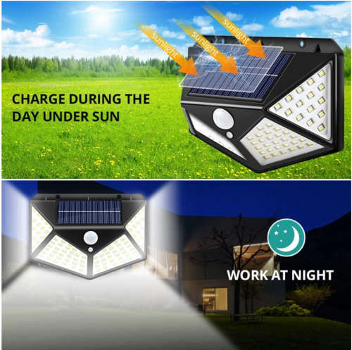 High quality Outdoor Waterproof IP65 100/114 LED Solar Sensor interaction Wall lamp Light