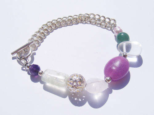 Beautiful gemstone and silver bracelet!