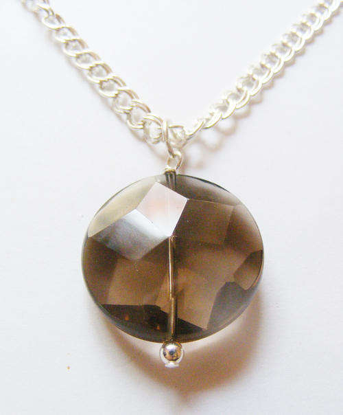 Stunning smokey quartz pendant on silver chain!