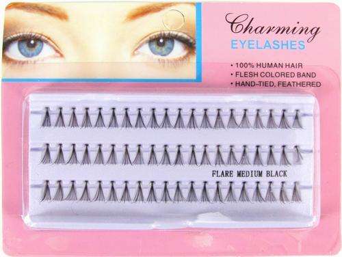 Eyelashes Human Hair Flare Medium Black (12mm)