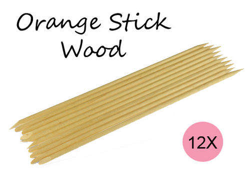 12X Nail Art Orange Stick Wood Cuticle Pusher Remover Pedicure Manicure Tool