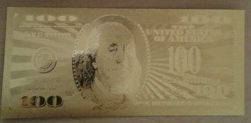 100 US DOLLAR GOLD FOIL BANK NOTE