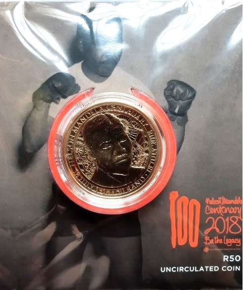 2018 NELSON MANDELA - 100 YEAR CENTENARY - R50 1OZ BRONZE ALLOY COIN