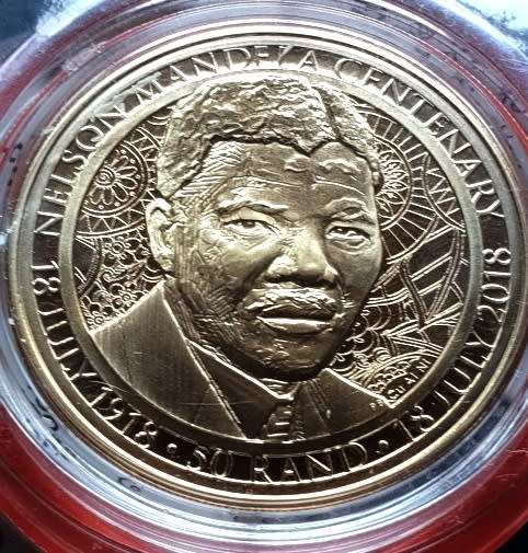 2018 NELSON MANDELA - 100 YEAR CENTENARY - R50 1OZ BRONZE ALLOY COIN