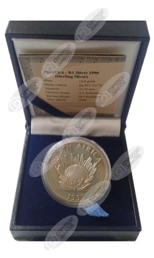 1999 Silver Proof Protea R1 - Mining