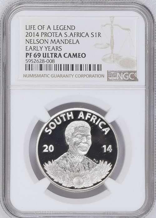 PF69 UC - 2014 Silver Proof R1 - Nelson Mandela Life of a Legend