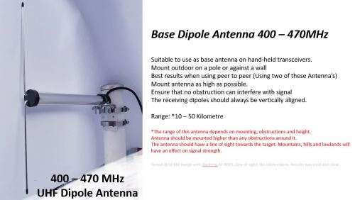 Base Dipole Antenna 400 - 470MHz UHF | Baofeng 400-470 MHz Base antenna | Baofeng Long Range Antena