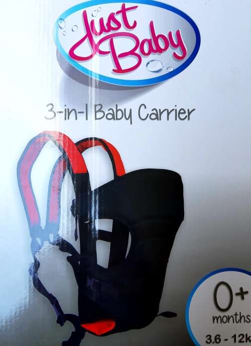 Just Baby - 3 in 1 Baby Carrier Black and Red 3.6 - 12Kg