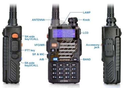 Baofeng UV-5RE Dual band Two-Way Radio or Walkie-Talkie 136-174 / 400-480MHz (One Radio)
