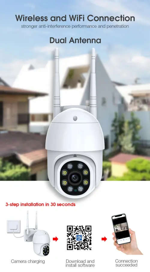 1080P HD H.265 Intelligent WIFI IP Camera 360° Pan and Tilt