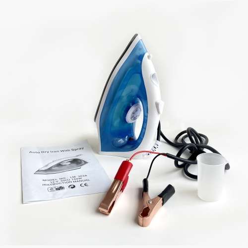 12V DC Non-Steam Iron With Battery Clamps