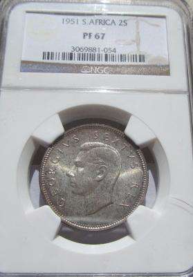 1951 Proof Two Shillings Graded PF67 by NGC