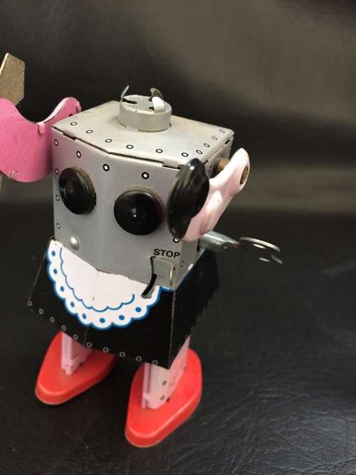 Tin metal wind up robots working bid for both!!!!