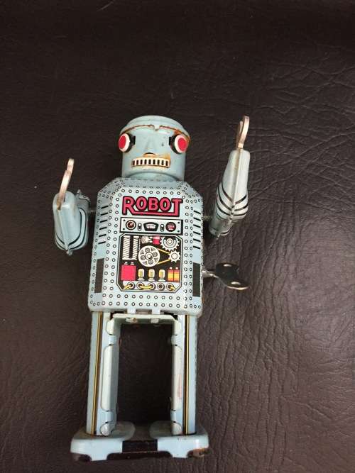 Tin metal wind up robots working bid for both!!!!