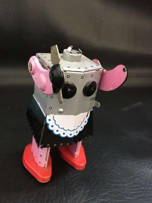 Tin metal wind up robots working bid for both!!!!