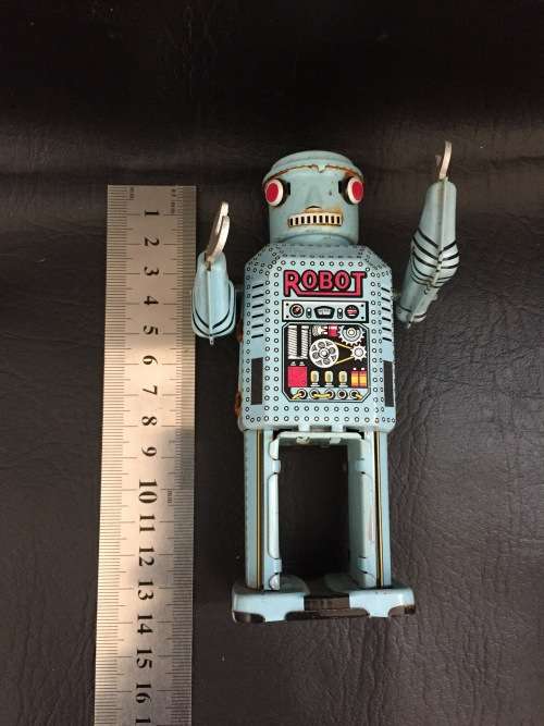 Tin metal wind up robots working bid for both!!!!