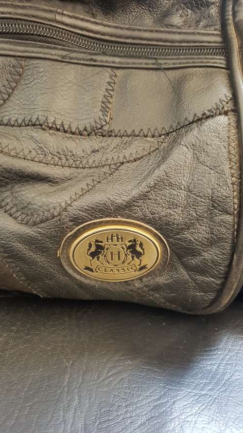 Vintage large Leather traveling bag H CLASSIC !!!!!!!