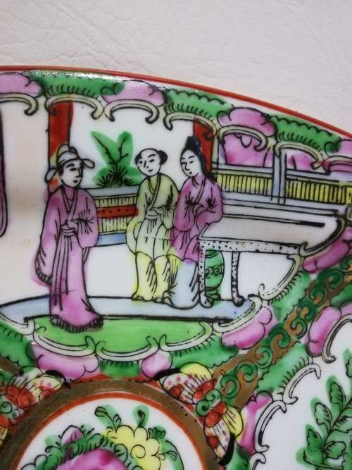 Chinese hand painted ovel plate stamped!!!!!!