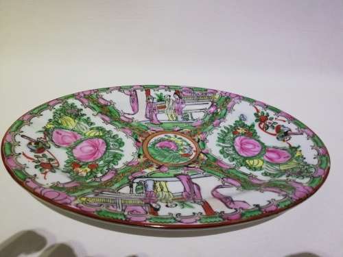 Chinese hand painted ovel plate stamped!!!!!!