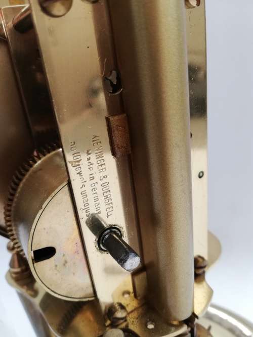 Kieninger and Obergfell Kundo Glass clock made in West Germany with key wind up!!!!