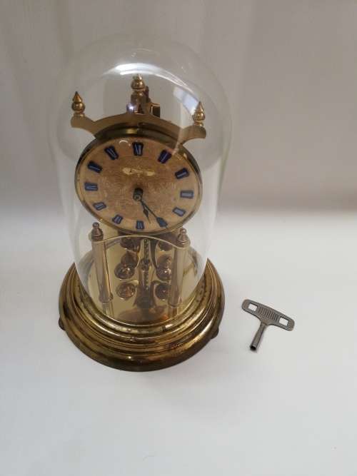 Kieninger and Obergfell Kundo Glass clock made in West Germany with key wind up!!!!